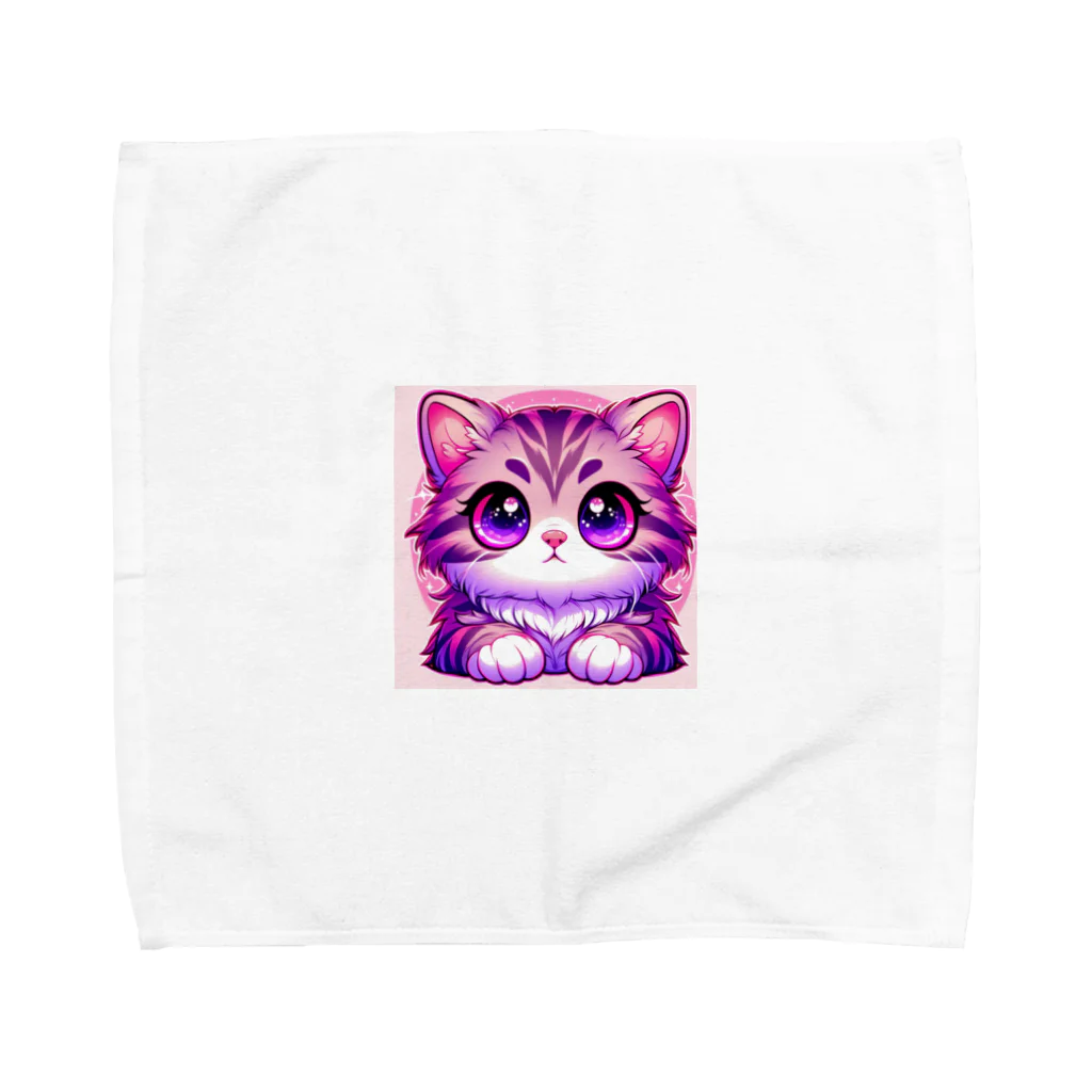 TOM24の些細な事でも興味津々アメショー”モモちゃん” Towel Handkerchief