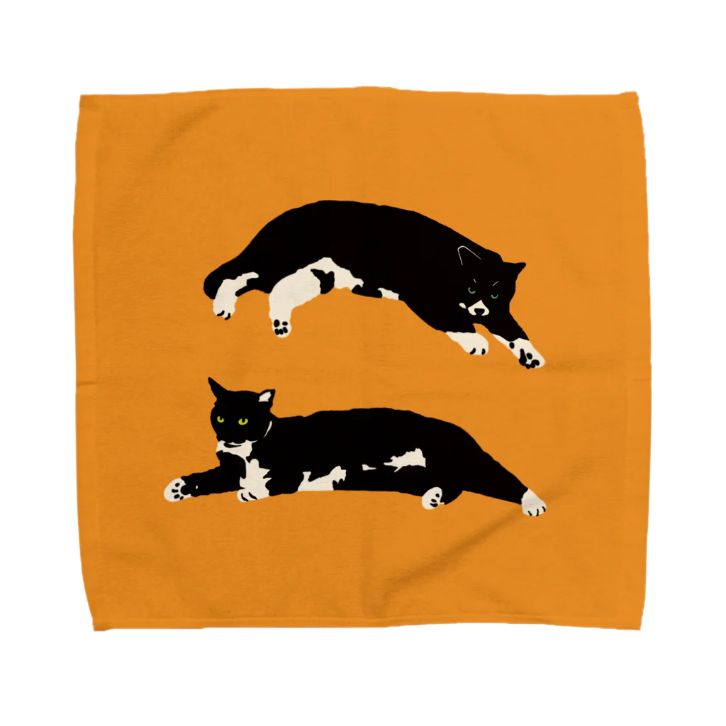 京大ねこサークルCat-Chのハンカチ黄（そっくす・ぱんすか） Towel Handkerchief