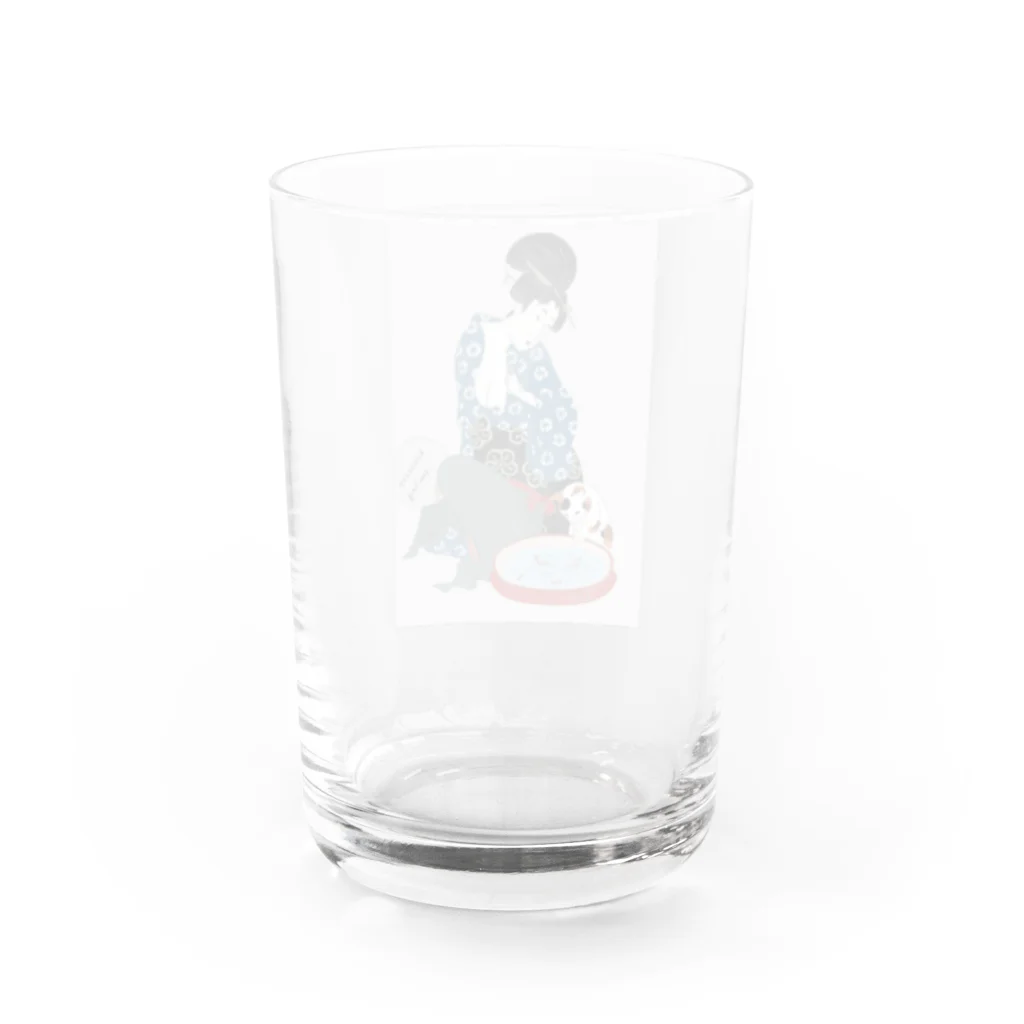 keeeeeep smilingの猫と金魚 Water Glass :back