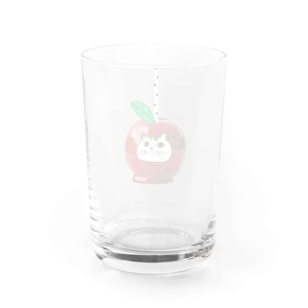 Lovecatfashionのモチ猫ちゃんりんご飴 Water Glass :back