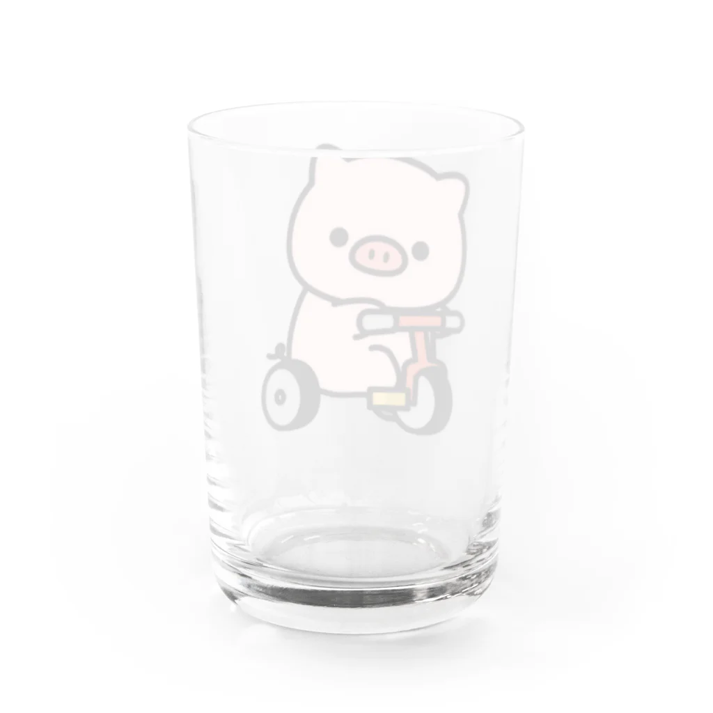 DECORのもっちり！敬語のぶたさん　自転車ver. Water Glass :back