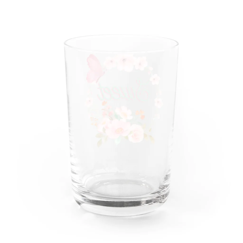 Japan  KAWAIIのフローラルリース Water Glass :back