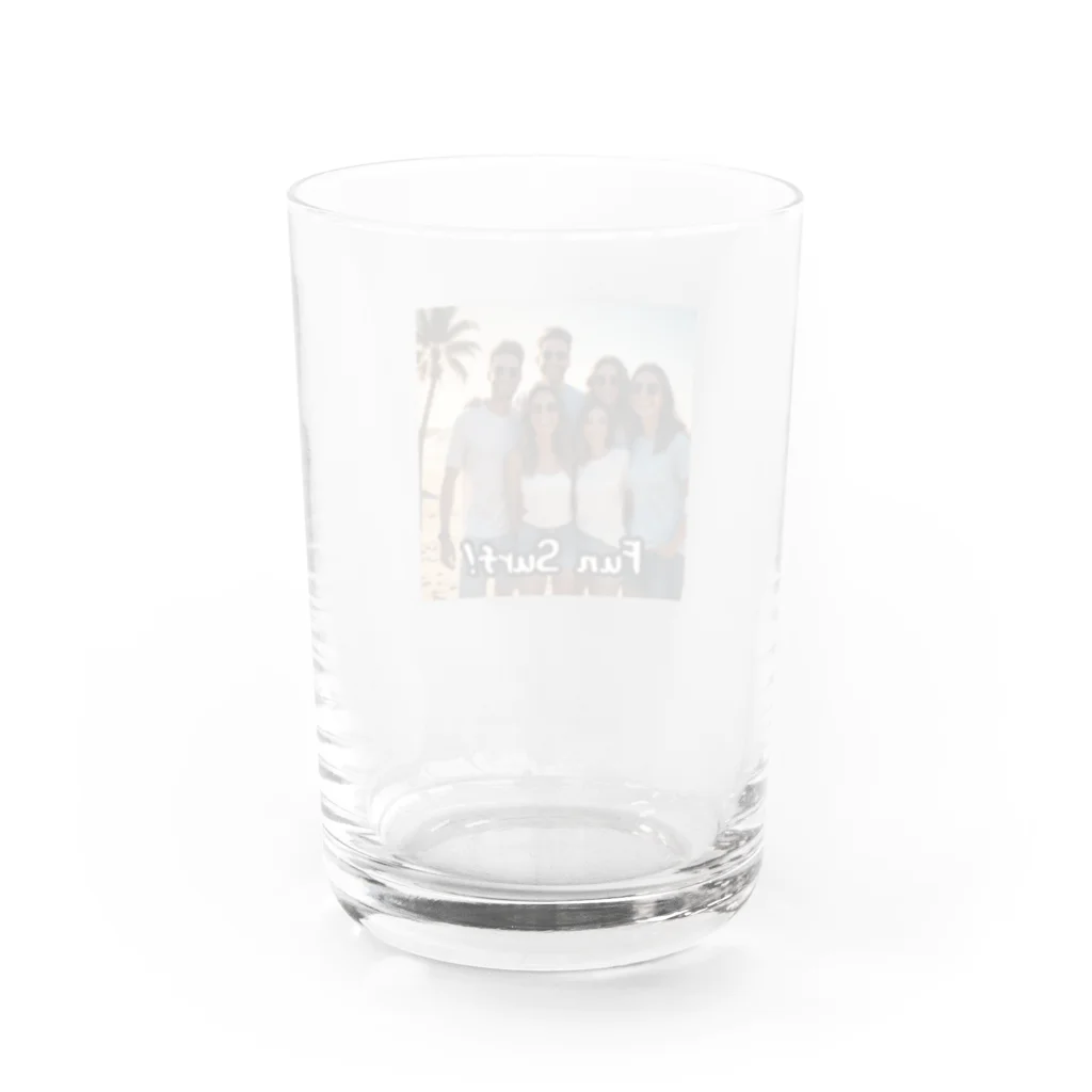 モフモフドラゴンのクールサーファー Water Glass :back