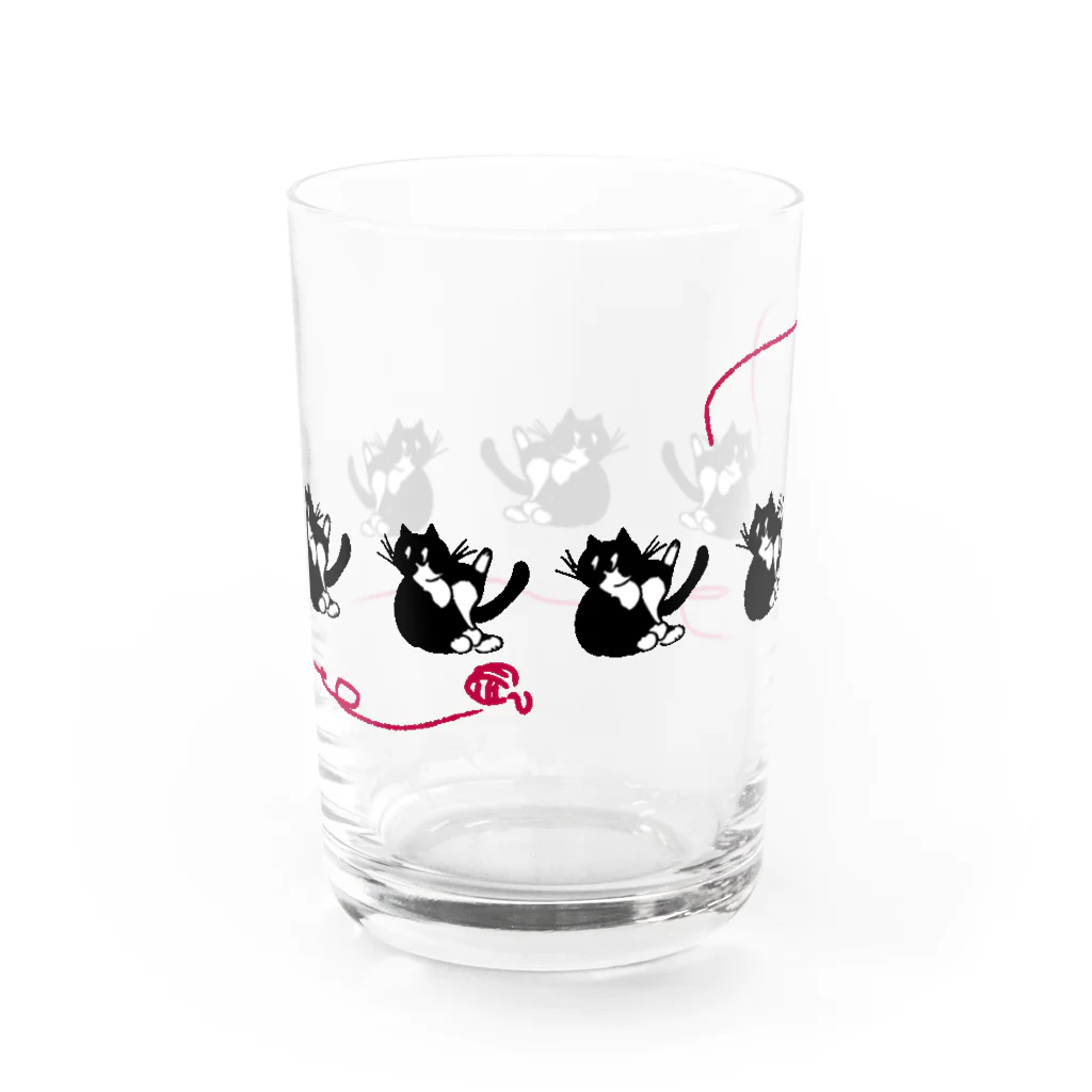 NEON.のずんぐりムックリネコ_毛糸玉 Water Glass :back