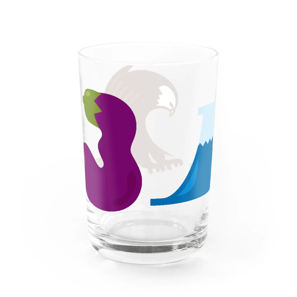 無彩色デザイン販売所の初夢 / 一富士二鷹三茄子 Water Glass :back