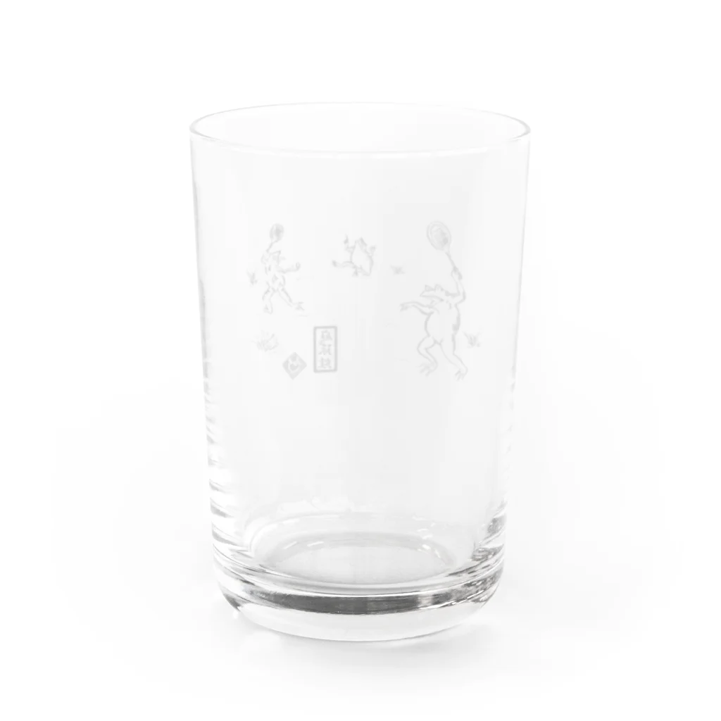 WAMI ART　ホツマツタヱ同好会の庭球蛙(前面文字あり) Water Glass :back