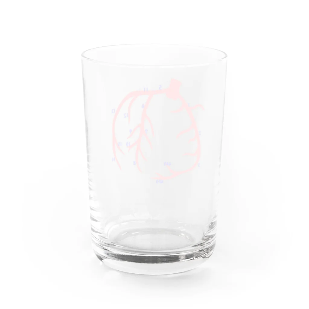 ゆんちるのとにかく冠動脈（番号のみ） Water Glass :back