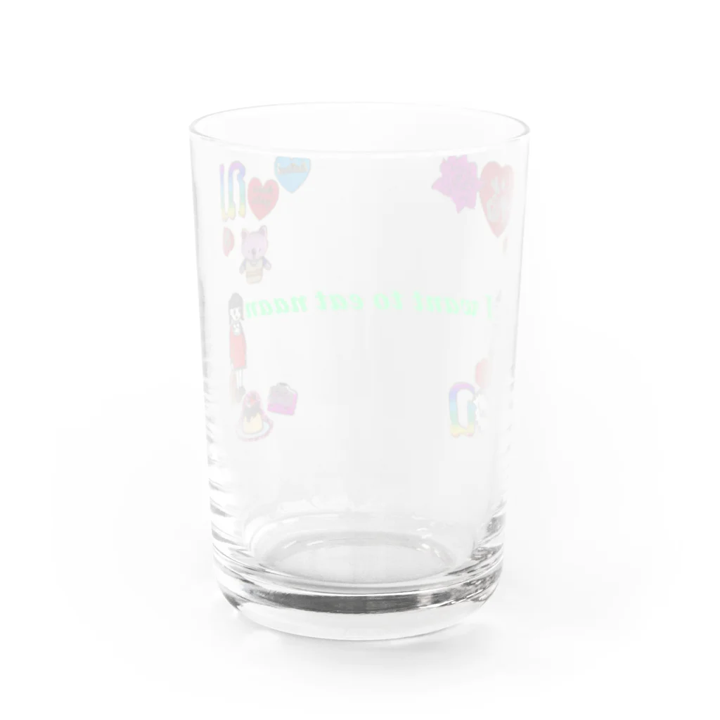 寿々木ここねのI want to eat naan(グリーン) Water Glass :back