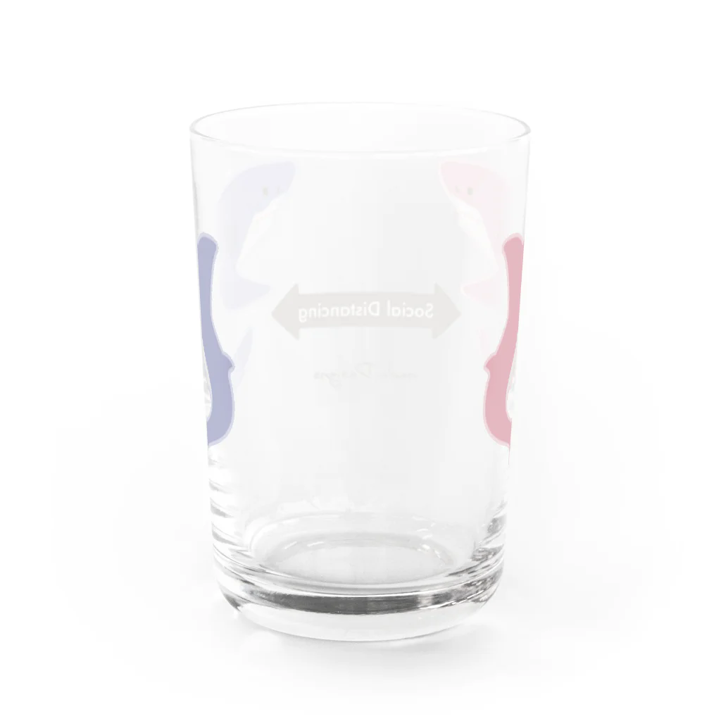 さかたようこ / サメ画家のサメさんたちの #ソーシャルディスタンス | ほわほわcolor Water Glass :back
