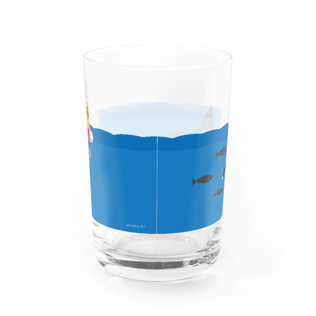 mapechiのトラネコしまお、気を付けて！ Water Glass :back