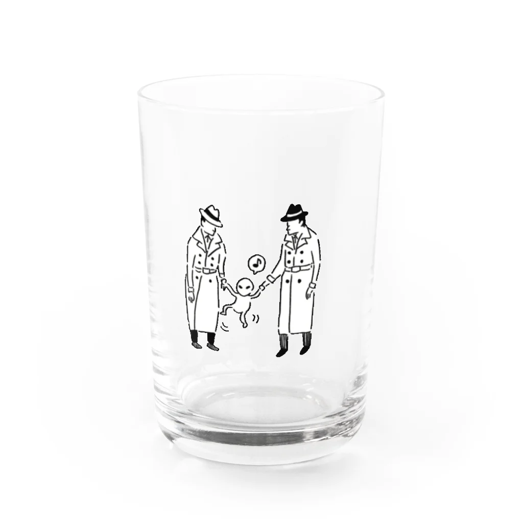 わたなべさんちの捕らえられたのに楽しそうな宇宙人グラス Water Glass :front