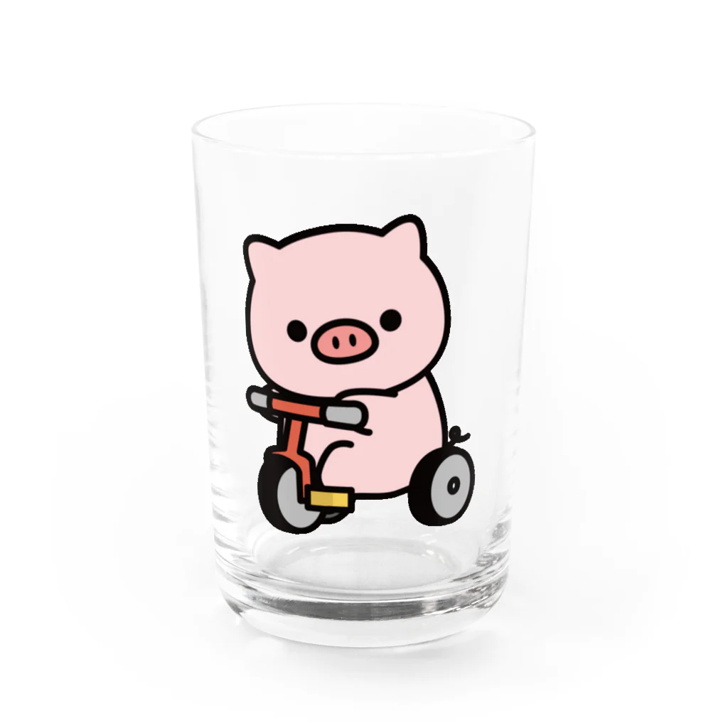 DECORのもっちり！敬語のぶたさん　自転車ver. Water Glass :front