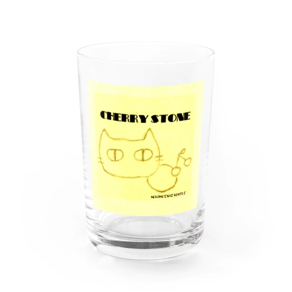公式　猫目石検定　CHERRYSTONE　　の猫目石 Water Glass :front