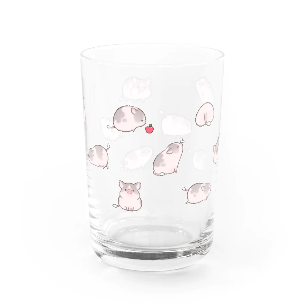 しらたまちゃんSHOPu〜🐽のいっぱいしらたまちゃん Water Glass :front
