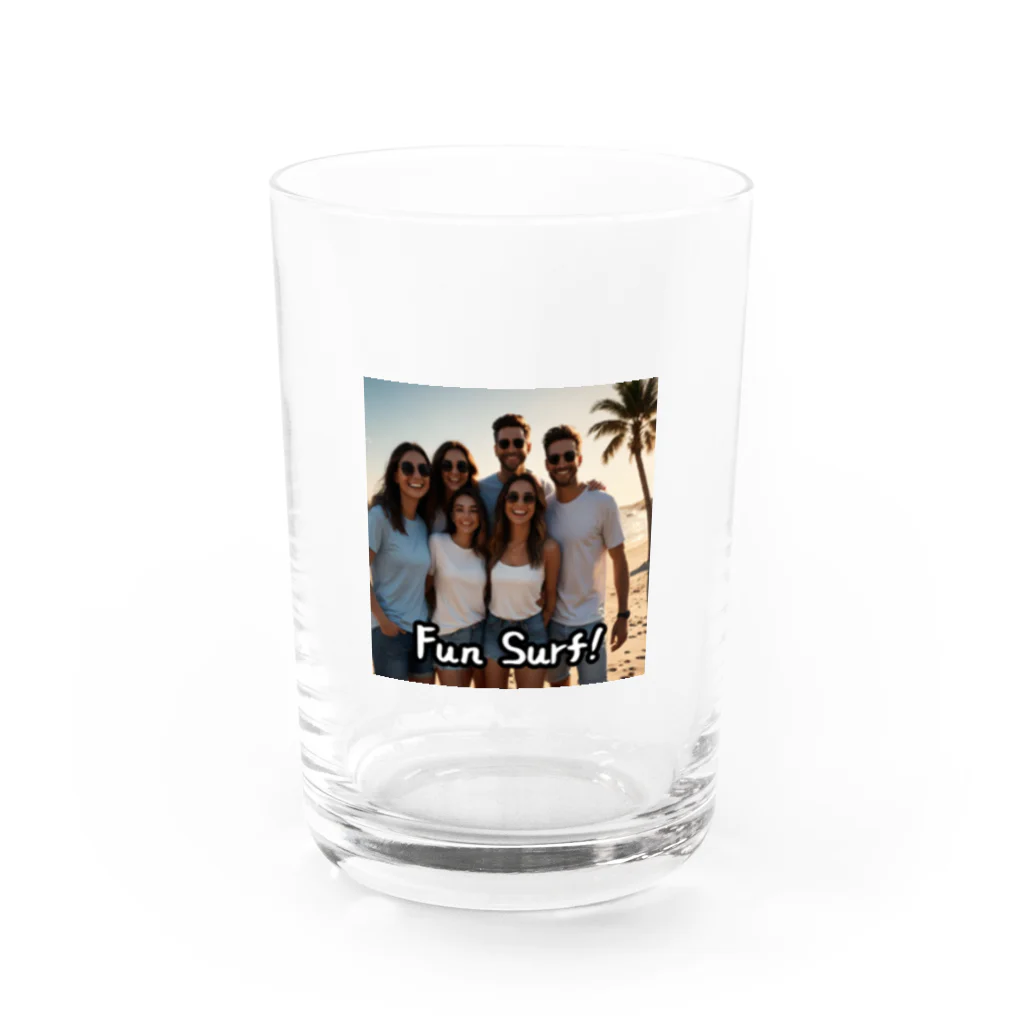 モフモフドラゴンのクールサーファー Water Glass :front