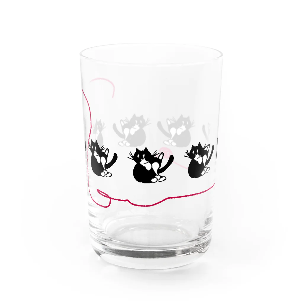 NEON.のずんぐりムックリネコ_毛糸玉 Water Glass :front