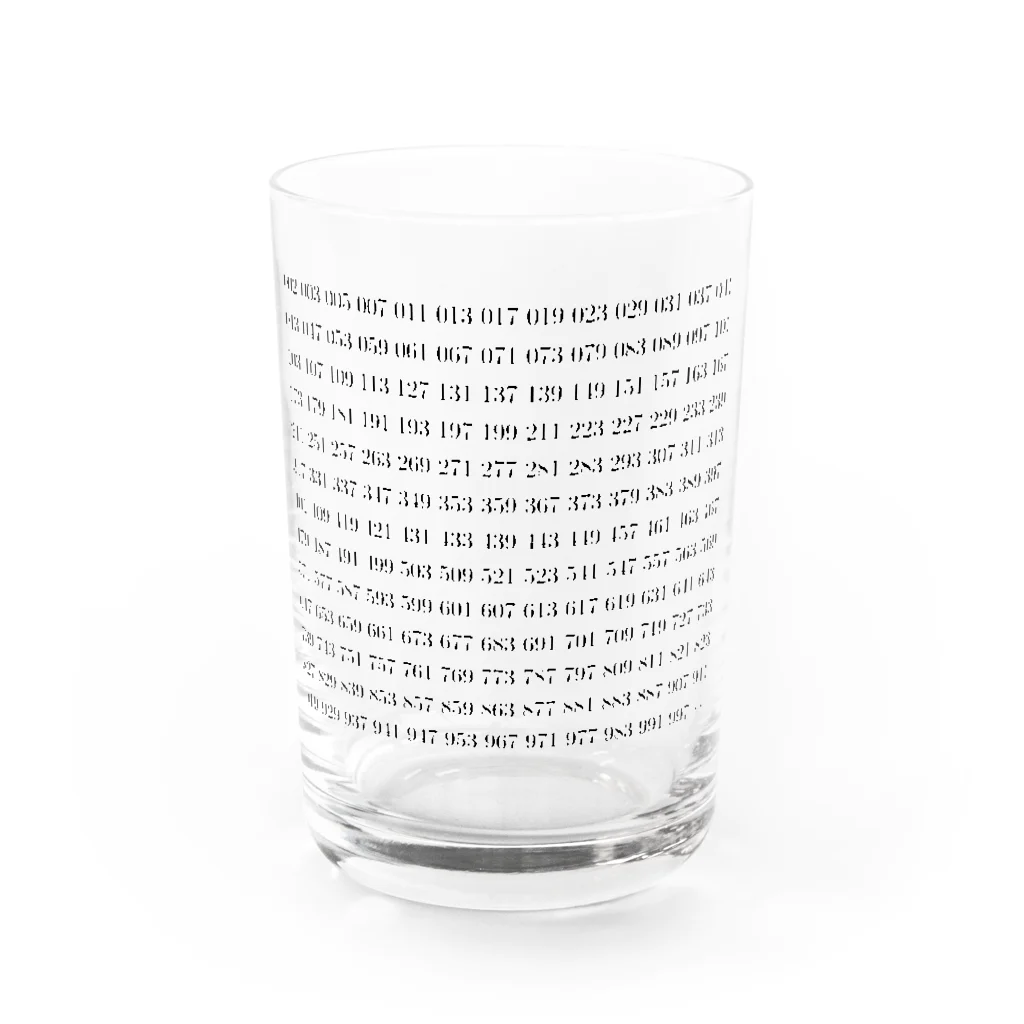 ζWalker/Shiunの1~1000までの素数 Water Glass :front