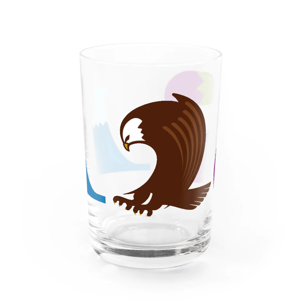 無彩色デザイン販売所の初夢 / 一富士二鷹三茄子 Water Glass :front