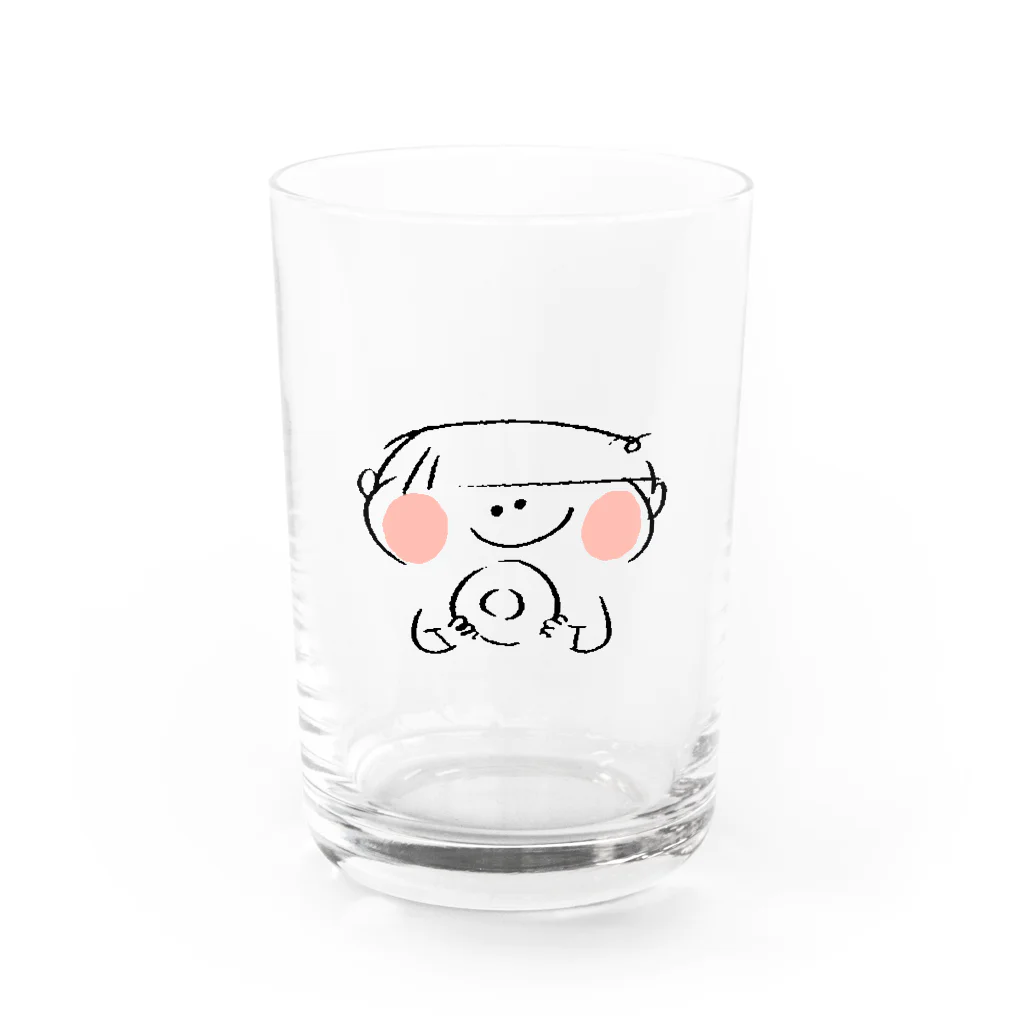 yananyokinyokiのあっちゃんとドーナツ Water Glass :front