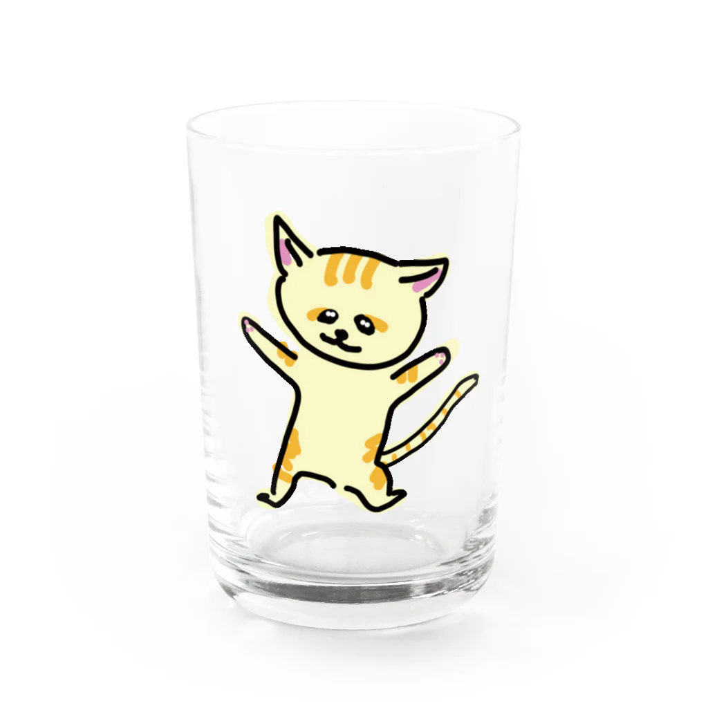 akane_art（茜音工房）の踊るスナネコ Water Glass :front