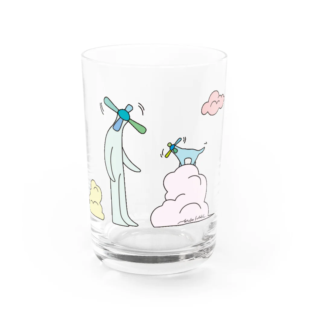 NORIKO IWAKIのヤンチョビ博士と入道雲 Water Glass :front