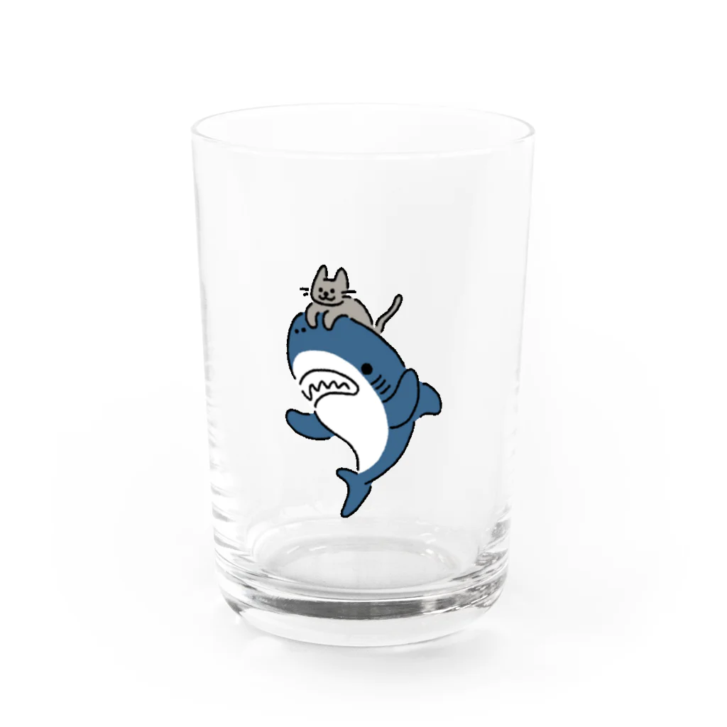 サメ わりとおもいのネコをかぶるサメ Water Glass :front