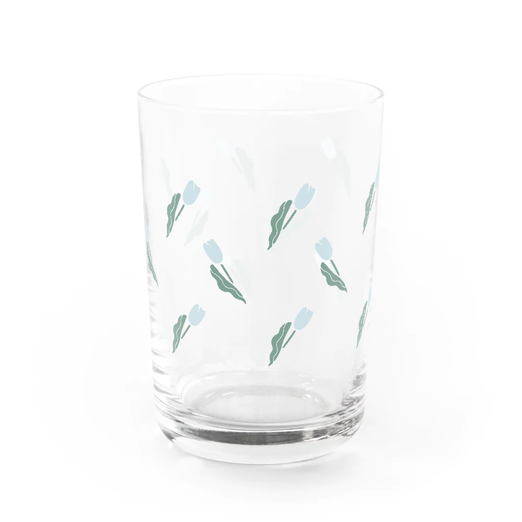 ねこのそらとけ と チューリップ Water Glass :front