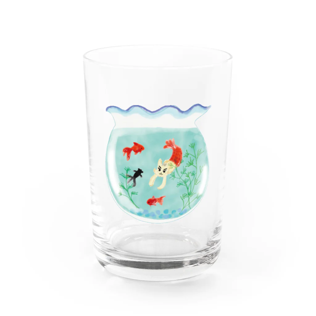 つなサポSHOPのやの犬すいすい Water Glass :front