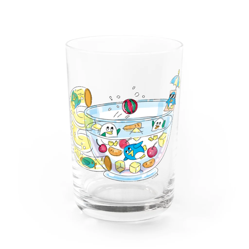 しじょるのペンギンとフルーツポンチ Water Glass :front