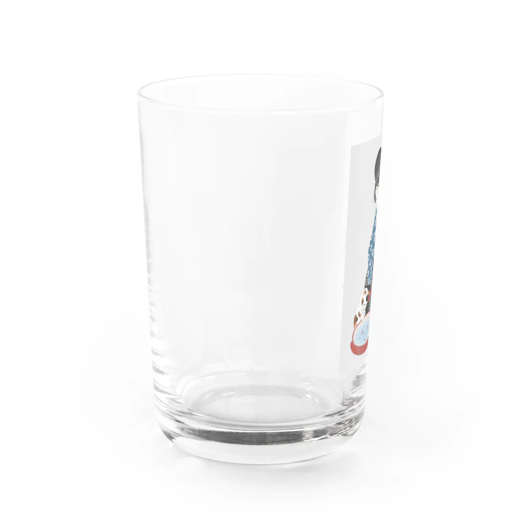 keeeeeep smilingの猫と金魚 Water Glass :left