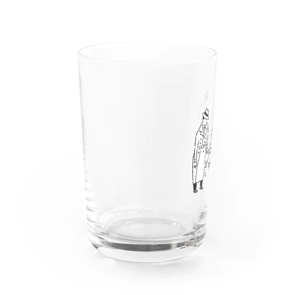 わたなべさんちの捕らえられたのに楽しそうな宇宙人グラス Water Glass :left