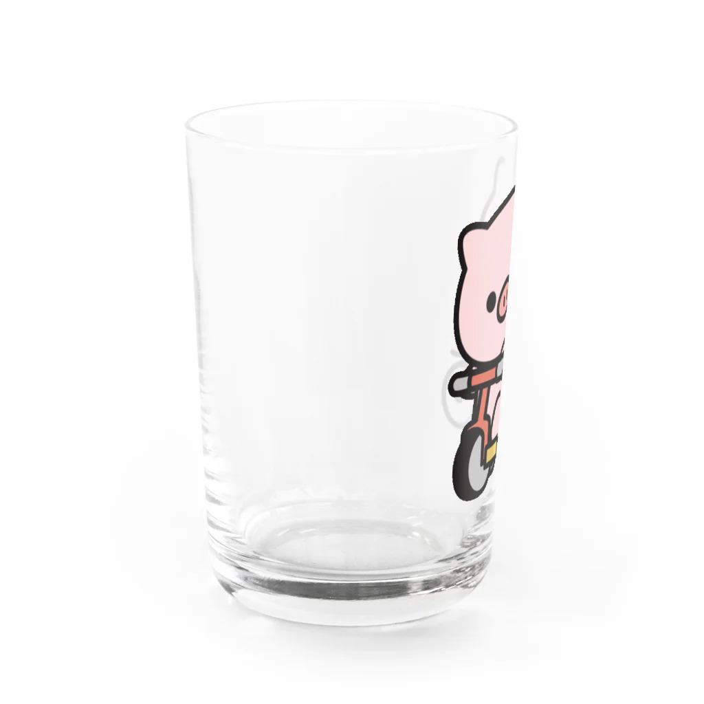 DECORのもっちり！敬語のぶたさん　自転車ver. Water Glass :left