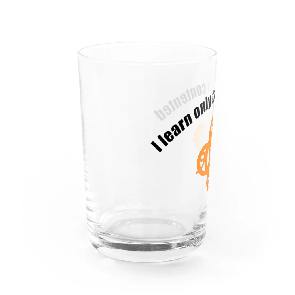 『Nothing Is Real』-- IN SUZURIの吾唯足知h.t.ショルダーアーチ橙・黒英語 Water Glass :left