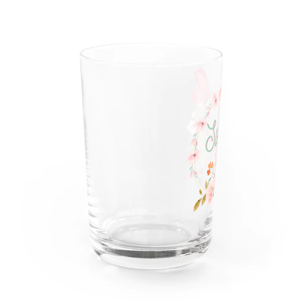 Japan  KAWAIIのフローラルリース Water Glass :left