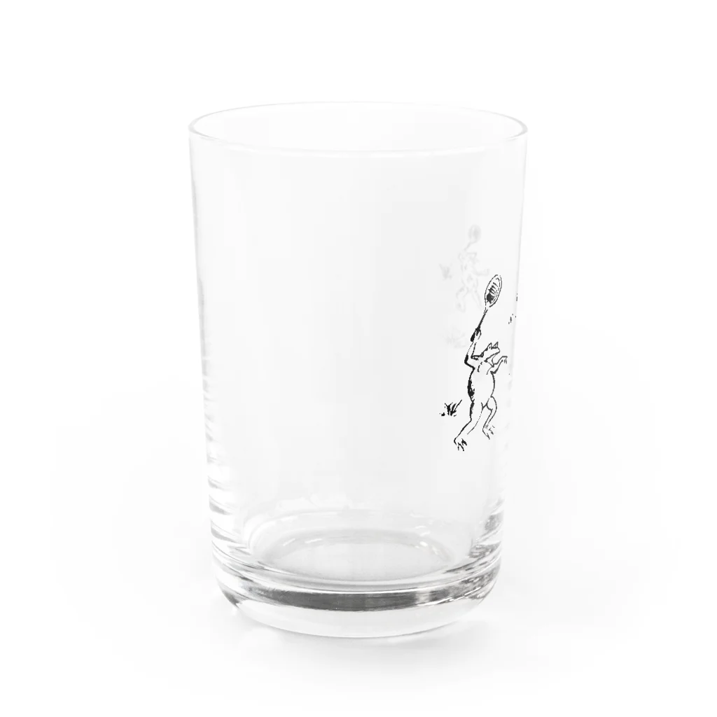 WAMI ART　ホツマツタヱ同好会の庭球蛙(前面文字あり) Water Glass :left