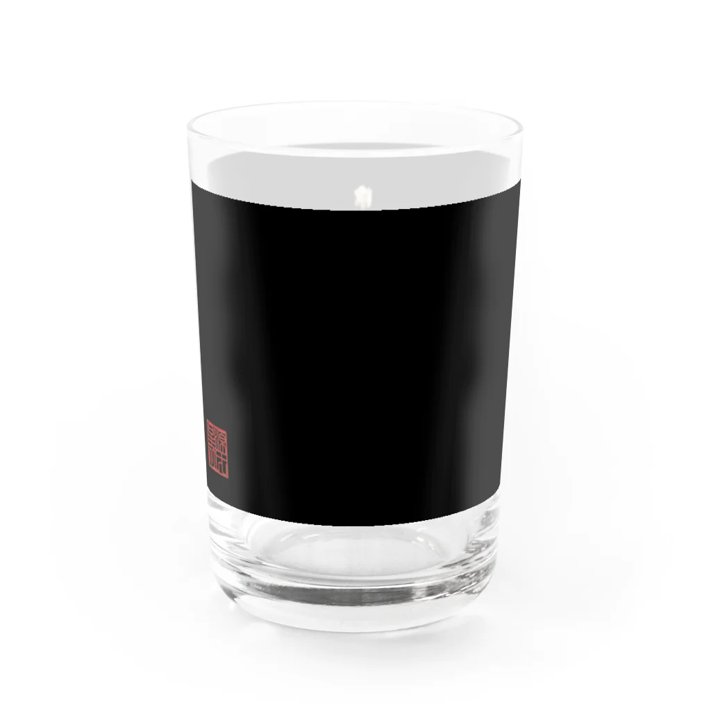 Rigelの陣羽織 黒鳥毛「太白」文字模様柄 Water Glass :left