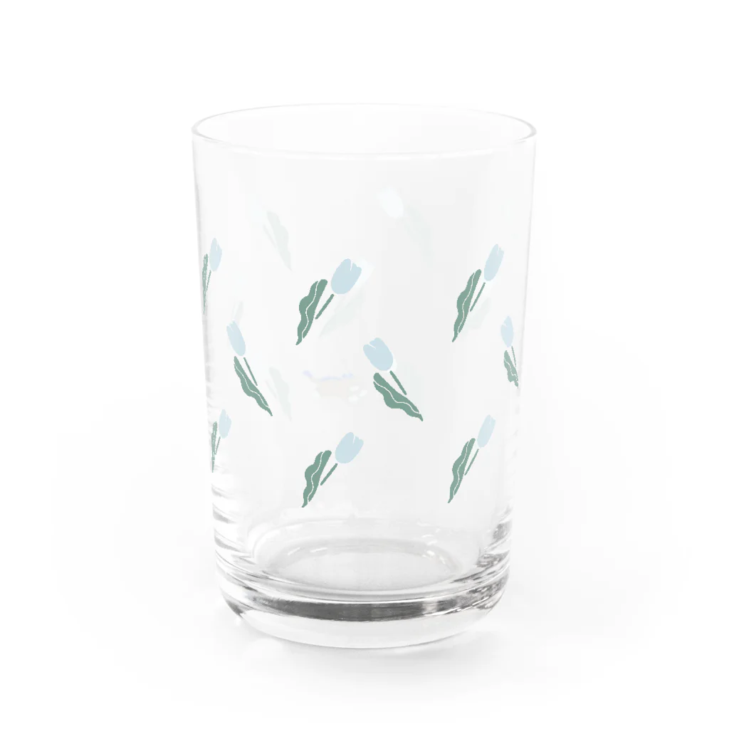 ねこのそらとけ と チューリップ Water Glass :left
