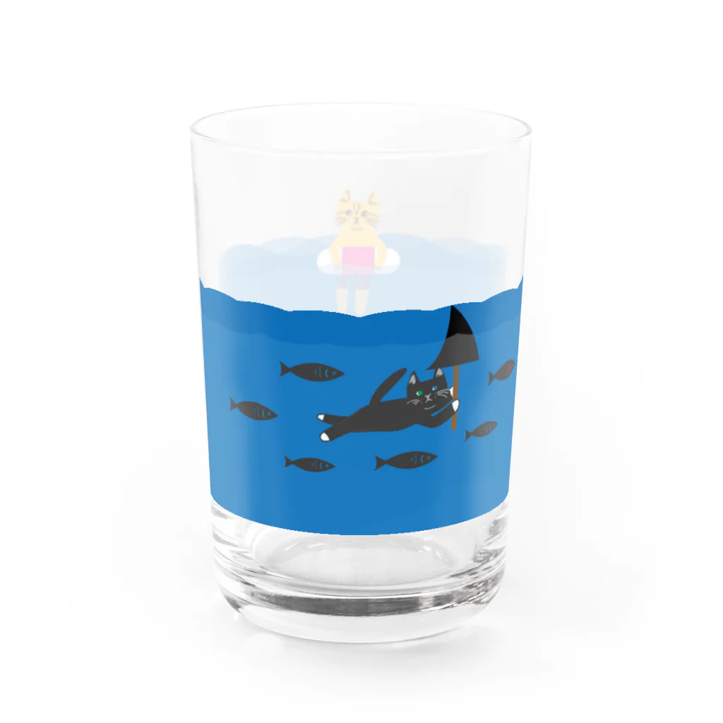 mapechiのトラネコしまお、気を付けて！ Water Glass :left