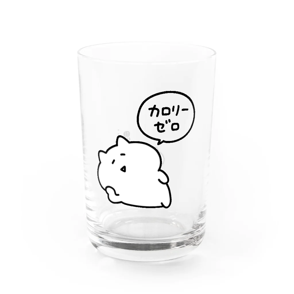 umi工房のお店のカロリーゼロ(ゆるいねこ) Water Glass :left