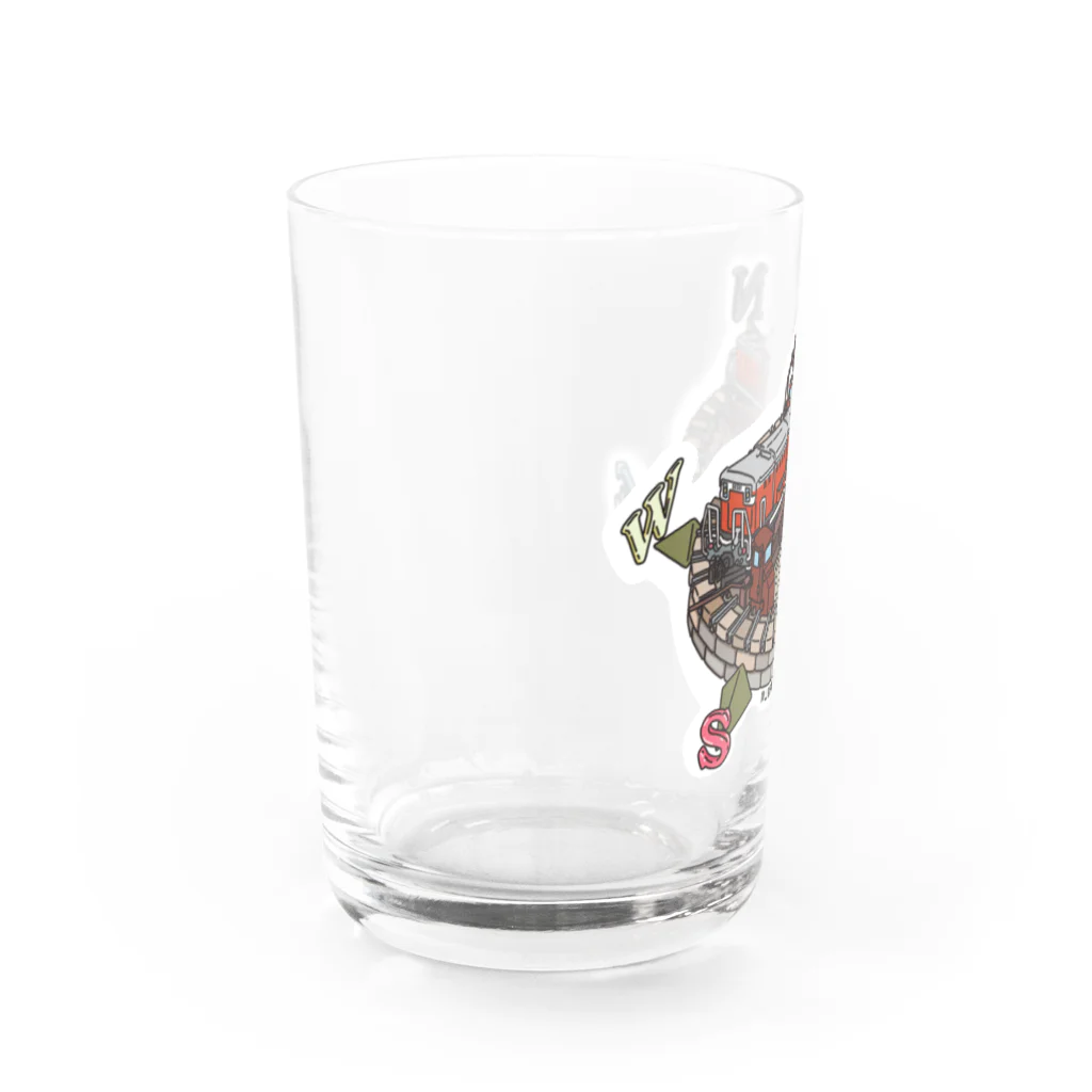 ドウノヨシノブの津山扇形機関車庫転車台＆DE501ディーゼル機関車 Water Glass :left