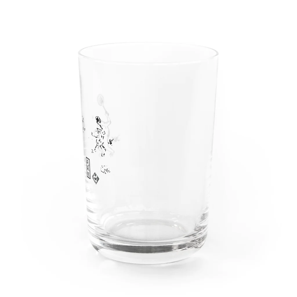 WAMI ART　ホツマツタヱ同好会の庭球蛙(前面文字あり) Water Glass :right