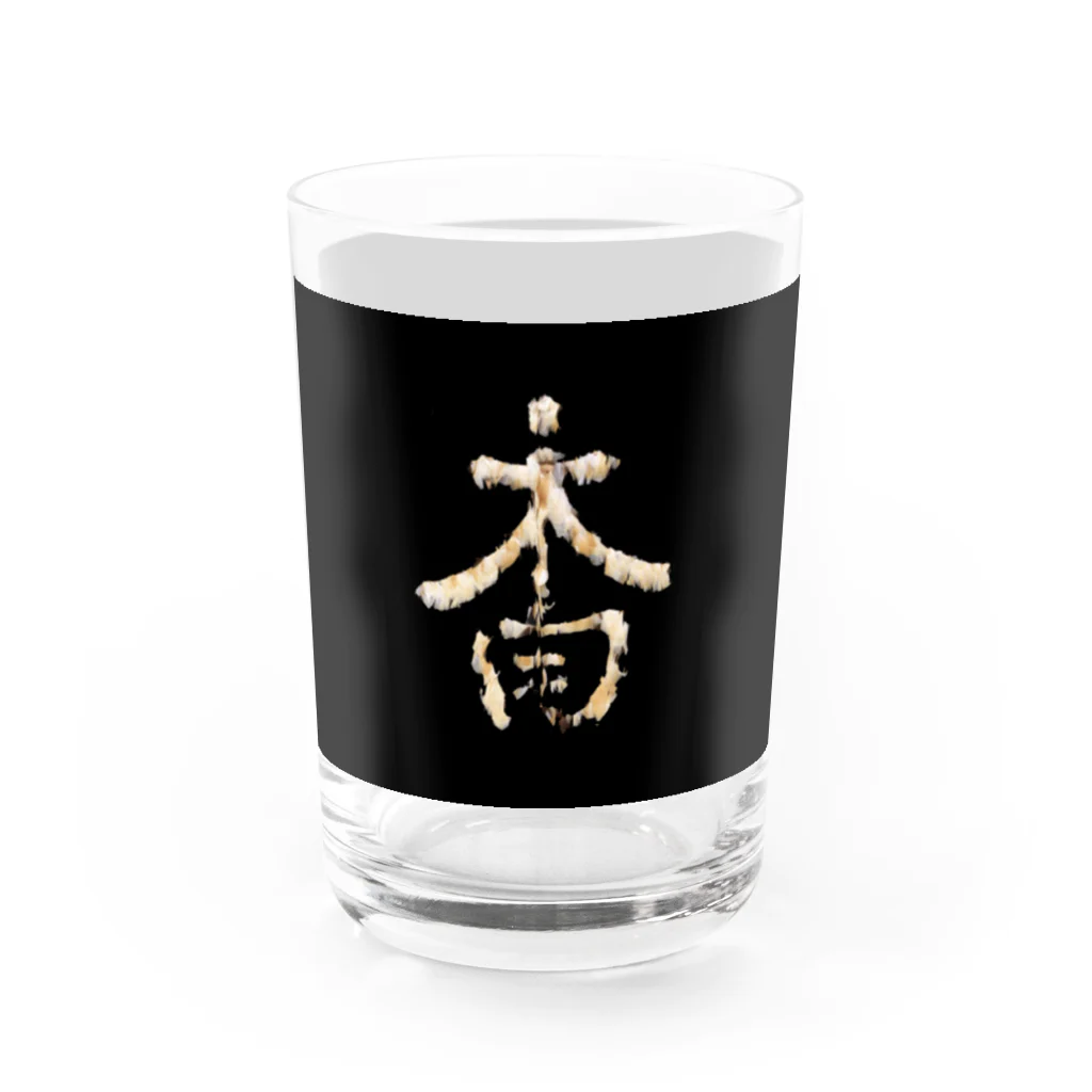 Rigelの陣羽織 黒鳥毛「太白」文字模様柄 Water Glass :right