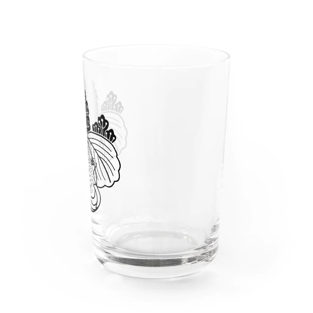 『Nothing Is Real』-- IN SUZURIの動物家紋。H.T.（桐とゾウ）黒 Water Glass :right