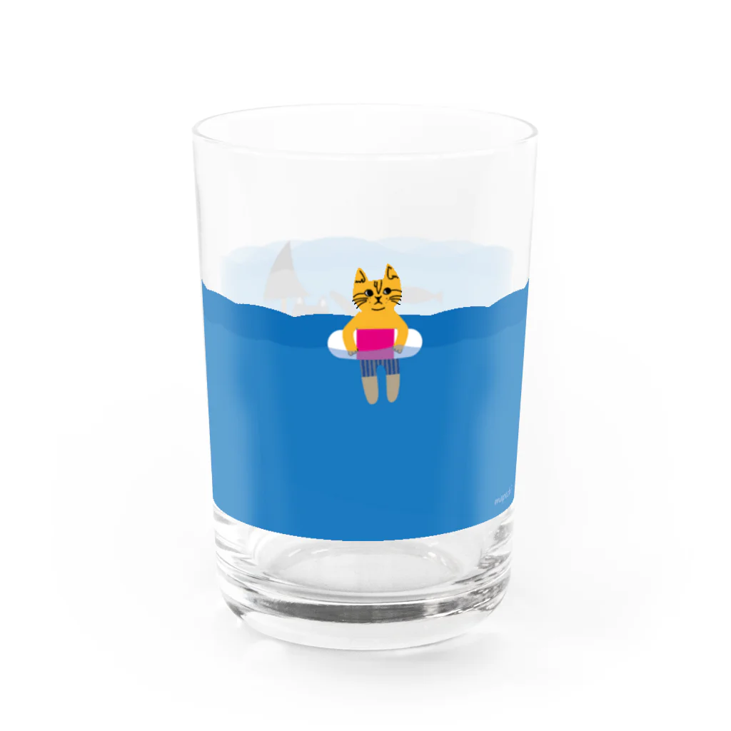 mapechiのトラネコしまお、気を付けて！ Water Glass :right