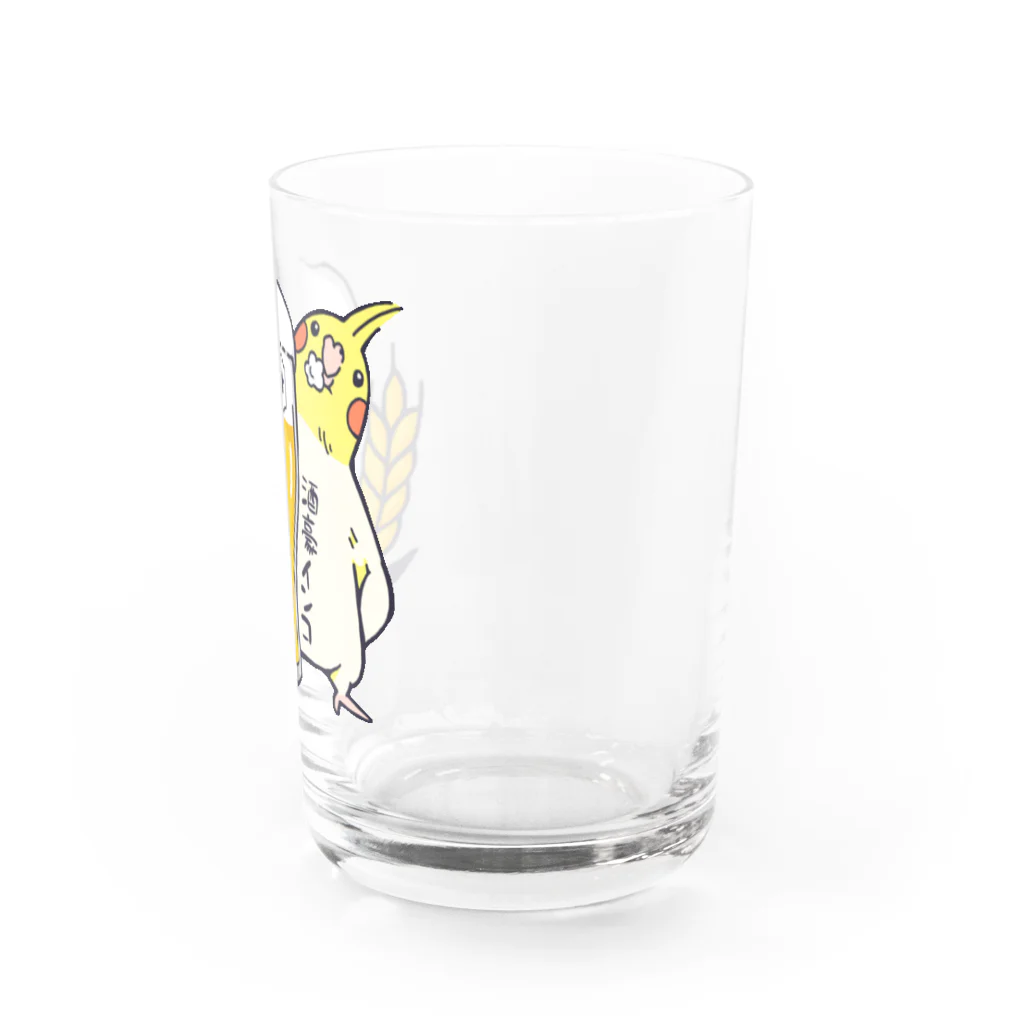 こざくらクラブの酒豪インコ（オカメインコ　ビールver．） Water Glass :right