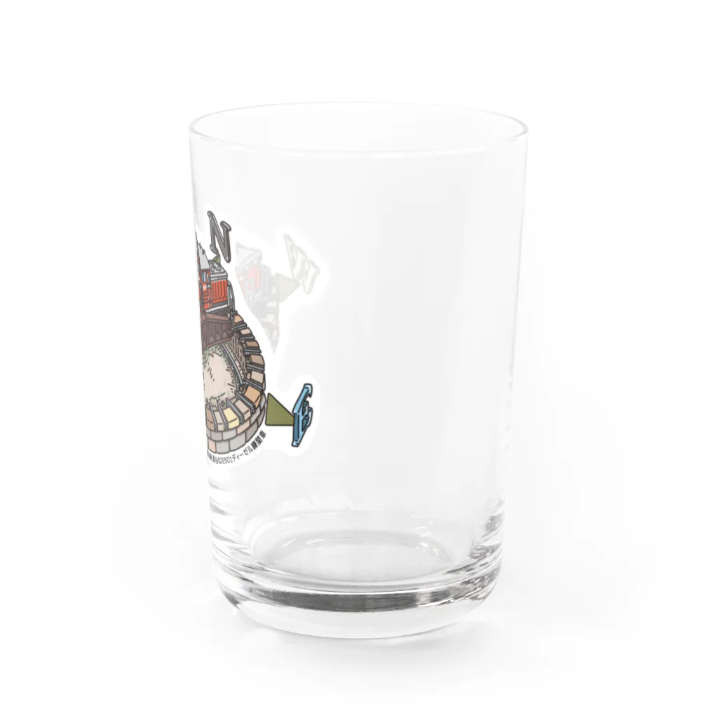 ドウノヨシノブの津山扇形機関車庫転車台＆DE501ディーゼル機関車 Water Glass :right