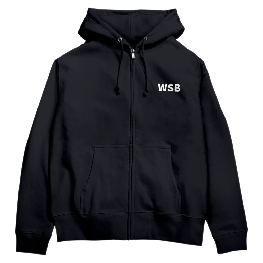 WSB背中に肩幅ひろしパーカー Zip Hoodie by katahiro_goods