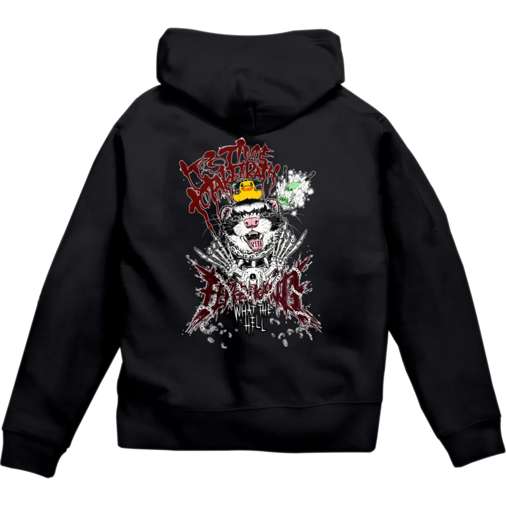いちごだわし🐹のHeavy metal ferret Zip Hoodie