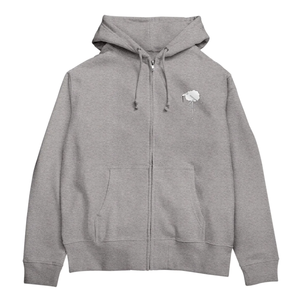 くろの🐏のワカメのようなものを吐くヒツジ Zip Hoodie