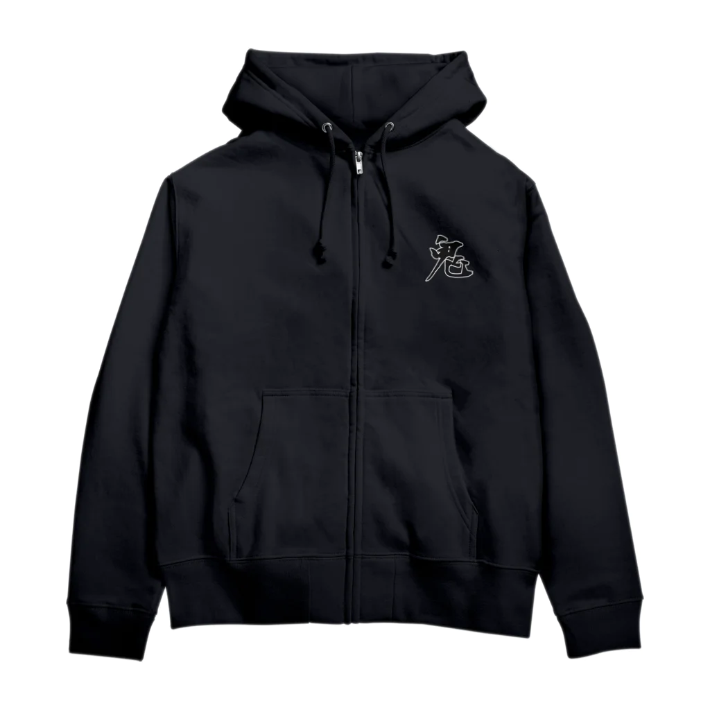 ももよりの餅割鬼面 Zip Hoodie